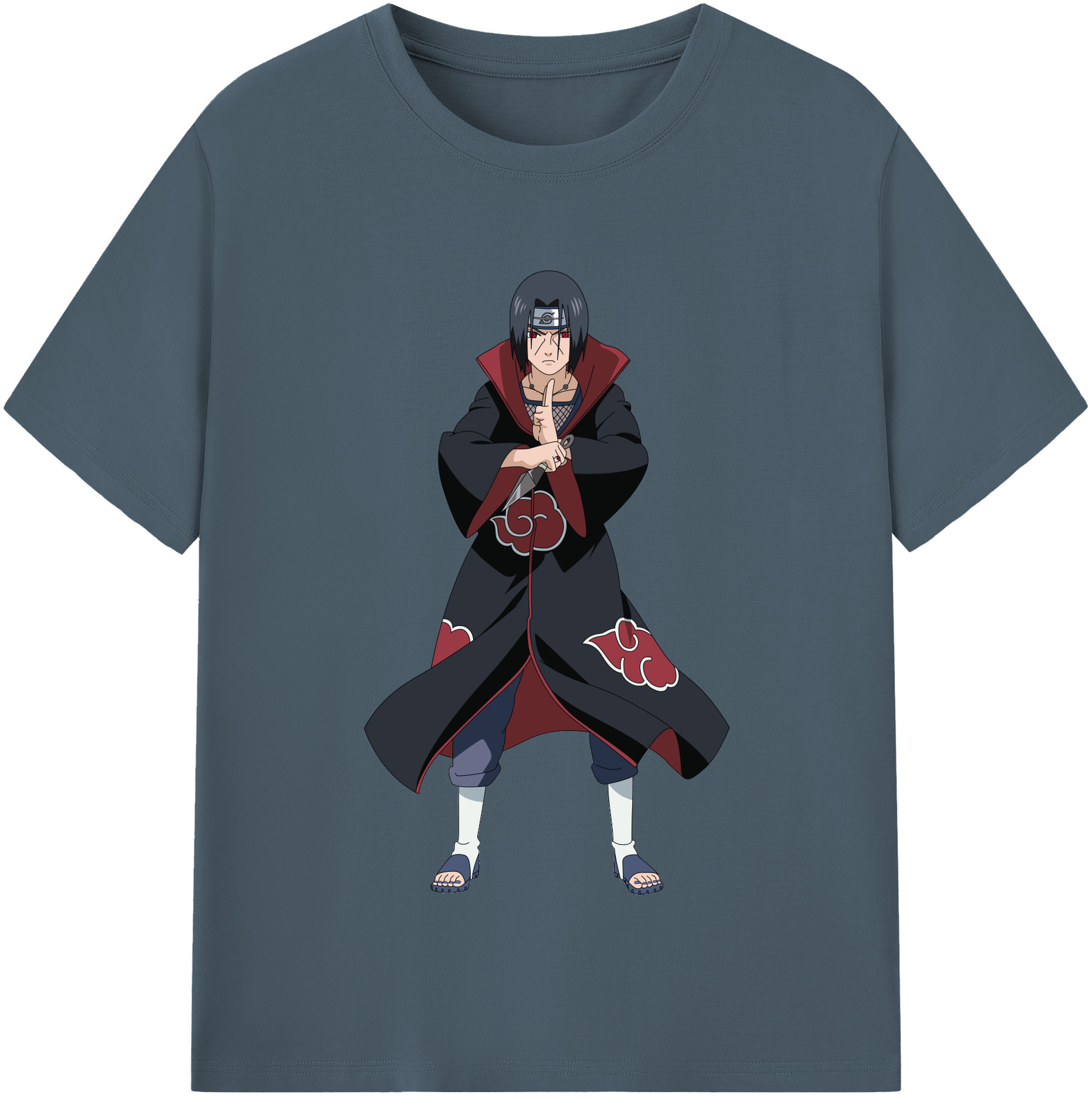 （画像用） NARUTO -ナルト- うちは イタチ Uchiha Itachi 綿100％半袖Tシャツ（フロントプリント）